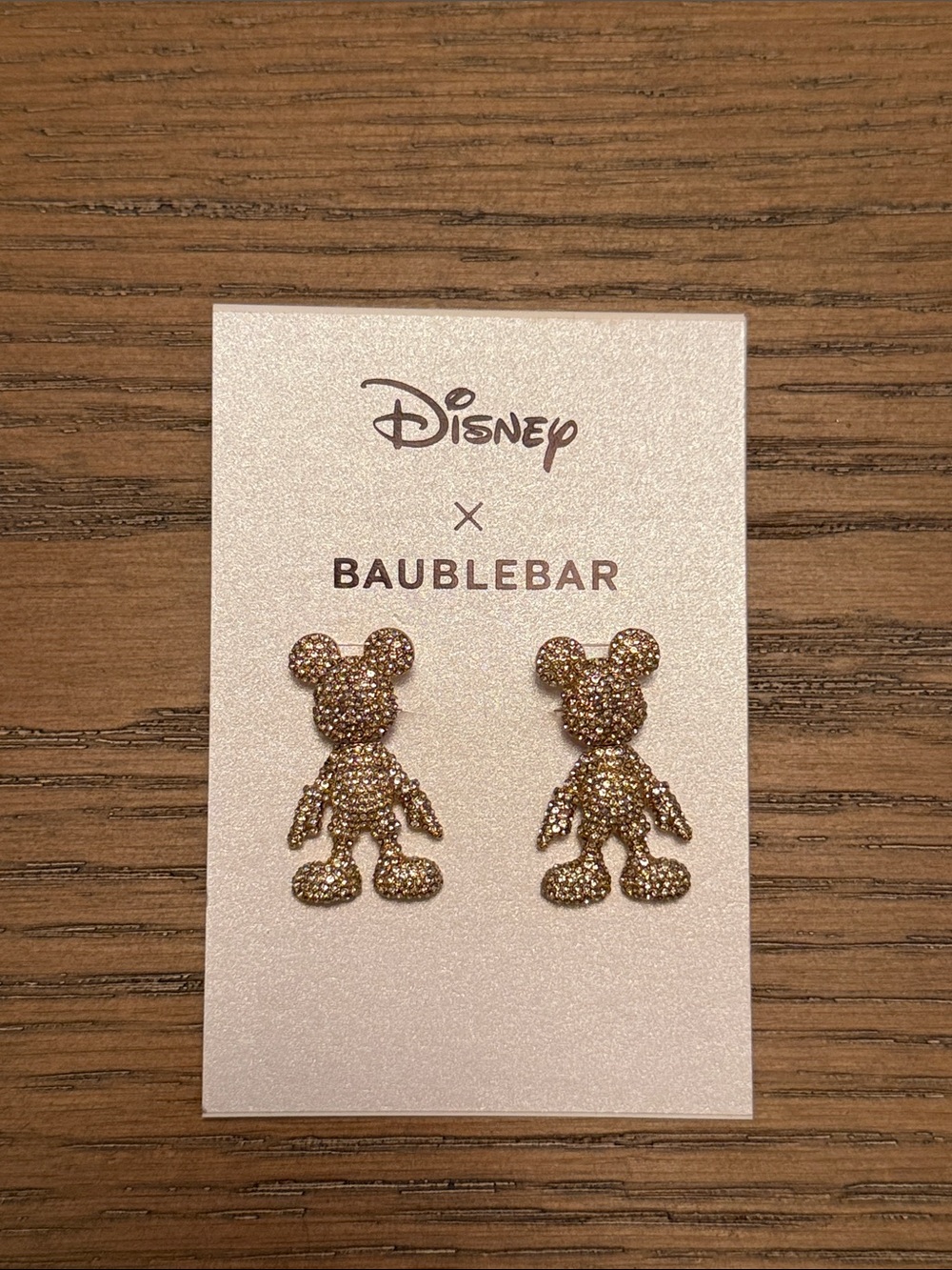 BaubleBar Gold Glitter Mickey Silhouette dangle Earrings